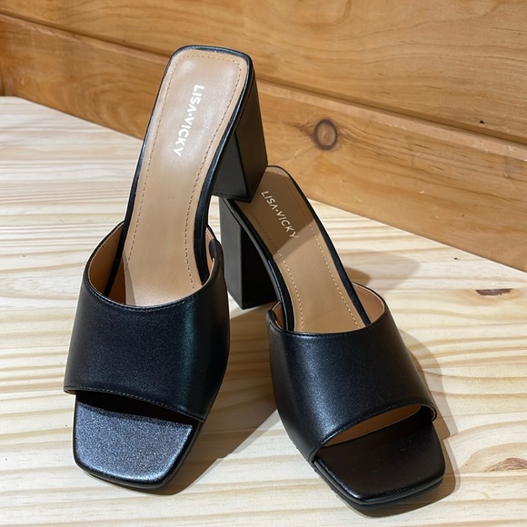 Lisa Vicky Vital Slide Sandal Black Women’s 9.5M - Picture 1 of 9
